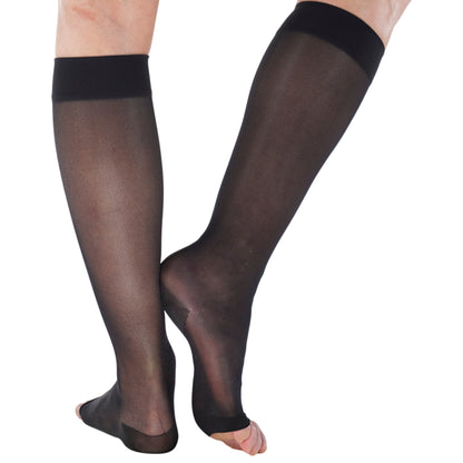 Made in USA - 15-20mmHg Open Toe Compression Socks for Women - A111