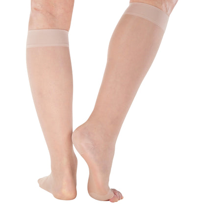 Made in USA - 15-20mmHg Open Toe Compression Socks for Women - A111