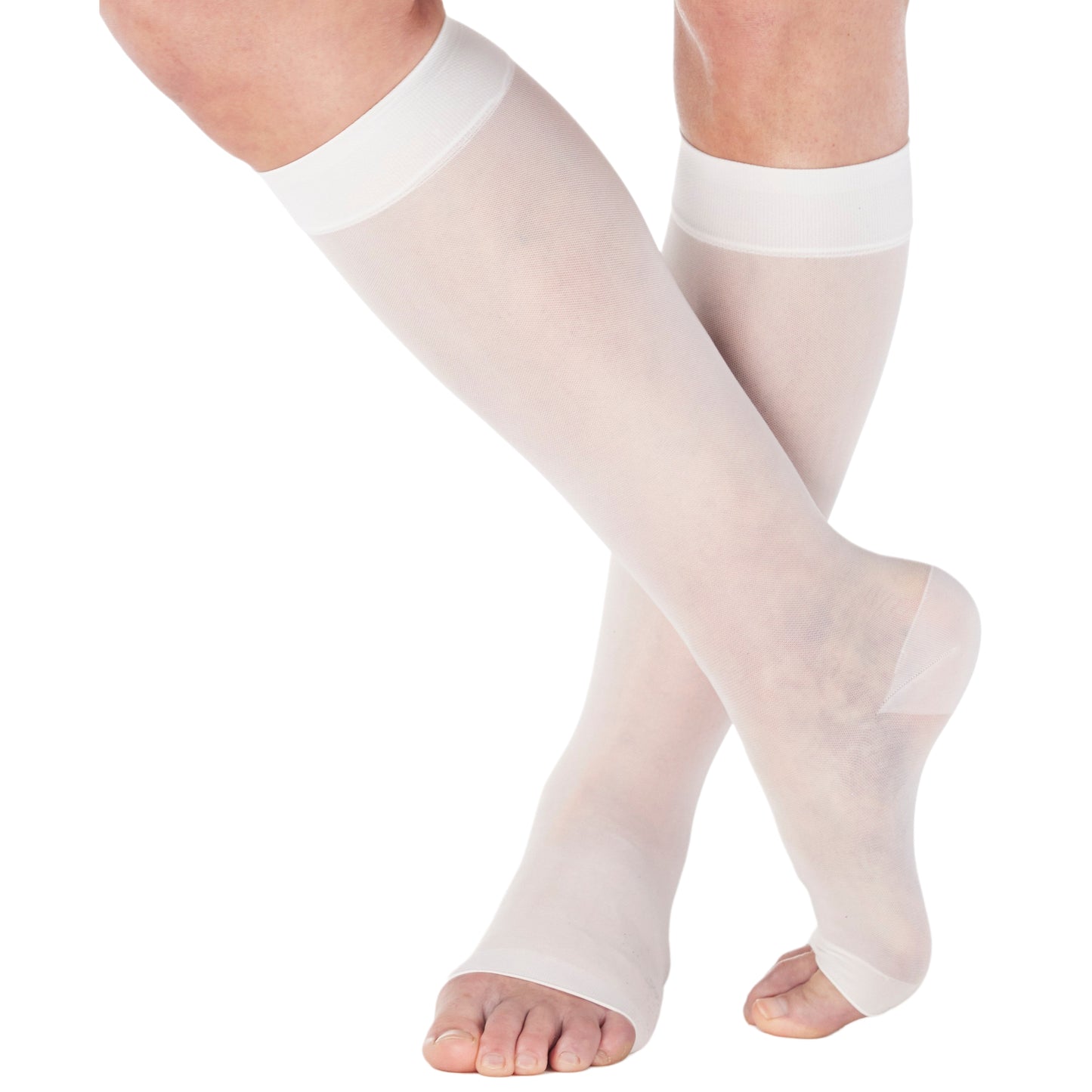 Made in USA - 15-20mmHg Open Toe Compression Socks for Women - A111