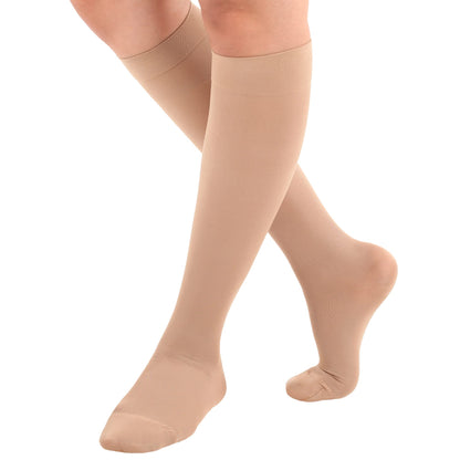 Knee High Compression Socks for Men & Women 15-20mmHg - Closed Toe,  Boost Circulation & Reduce Swelling,  A131