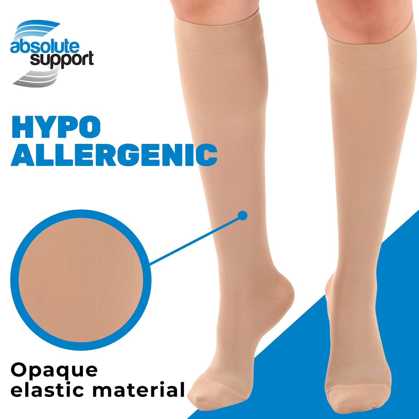 Knee High Compression Socks for Men & Women 15-20mmHg - Closed Toe,  Boost Circulation & Reduce Swelling,  A131