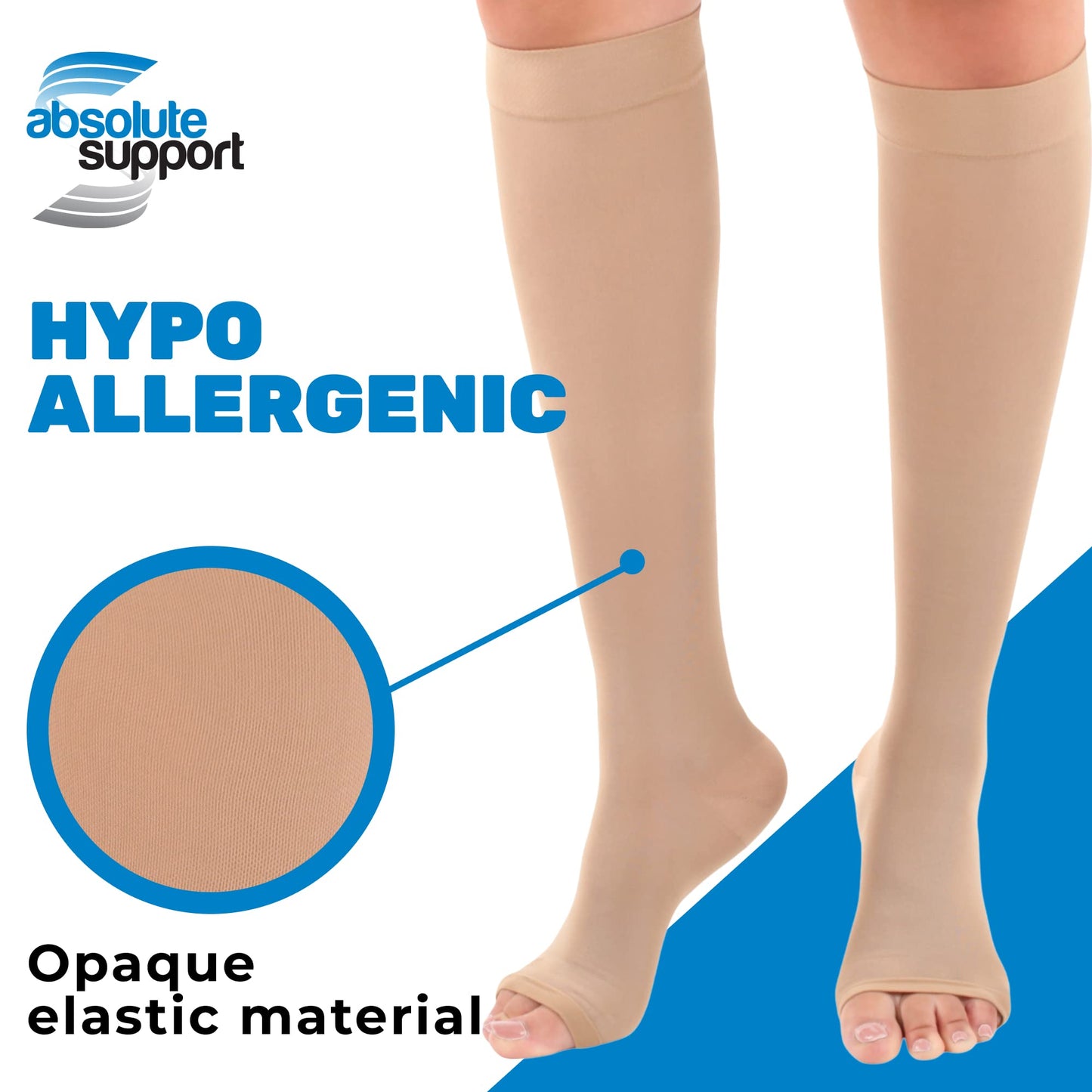 Knee High Compression Socks 15-20mmHg for Men & Women, Open Toe,  Boost Circulation & Reduce Swelling, A131OT