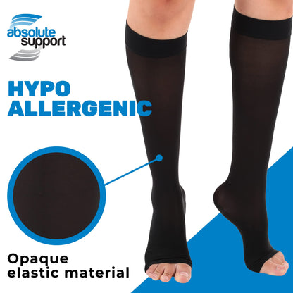 Knee High Compression Socks 15-20mmHg for Men & Women, Open Toe,  Boost Circulation & Reduce Swelling, A131OT