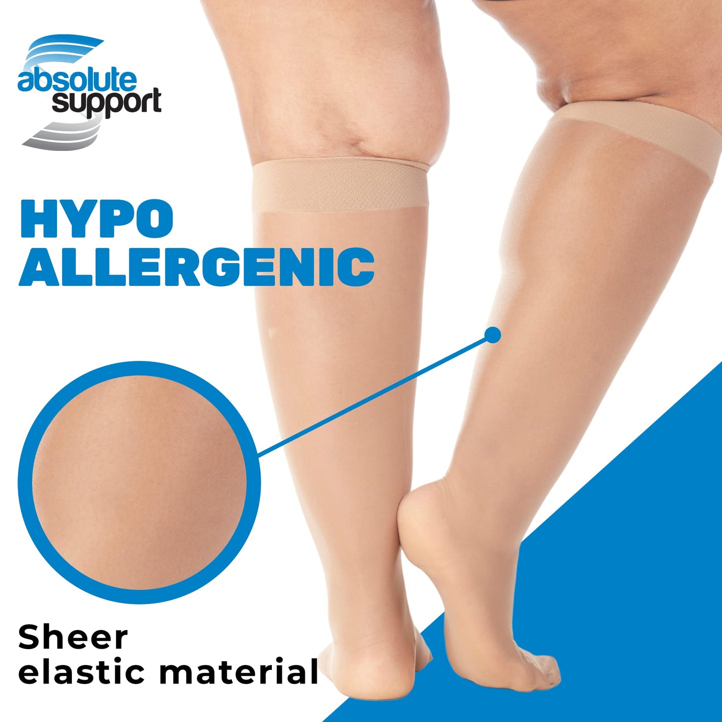 Plus Size Sheer-Opaque Compression Socks for Women 20-30mmHg - Knee High Compression Stockings - A2013