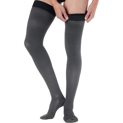20-30mmHg Men's Opaque Compression Thigh Highs - A2017