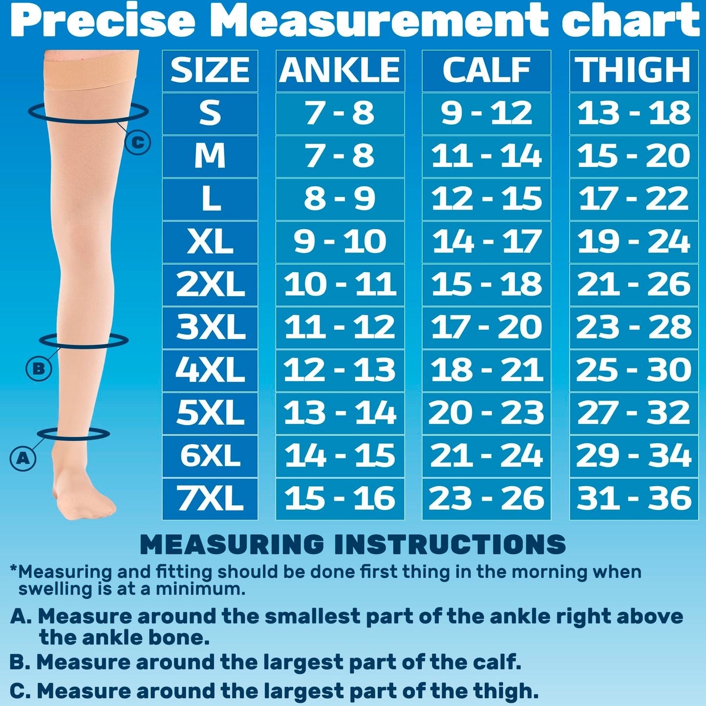 20-30mmHg Compression Thigh Highs for Men - A203M