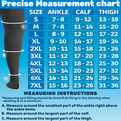 ABSOLUTE SUPPORT Plus Size Compression Socks Wide Calf 20-30 mmHg for Men and Women, A203PS