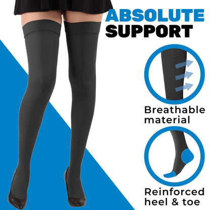 ABSOLUTE SUPPORT Thigh High Compression Socks for Women & Men 20-30mmHg, A203SW