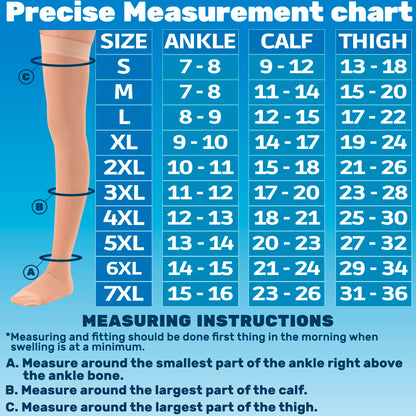 ABSOLUTE SUPPORT Thigh High Compression Socks for Women & Men 20-30mmHg, A203SW