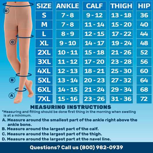 20-30mmHg Opaque Compression Pantyhose for Women - A204