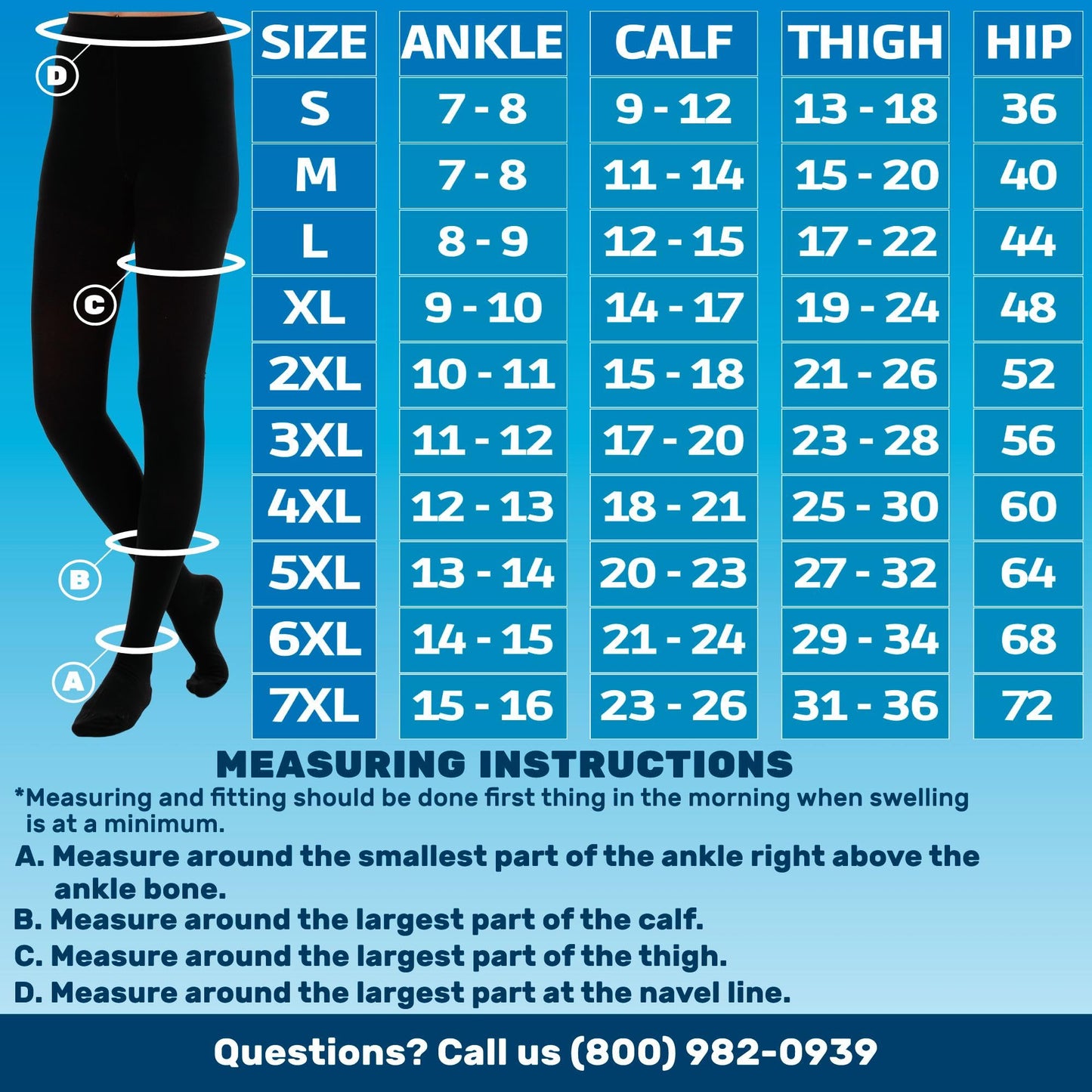 20-30mmHg Opaque Compression Pantyhose for Women - A204