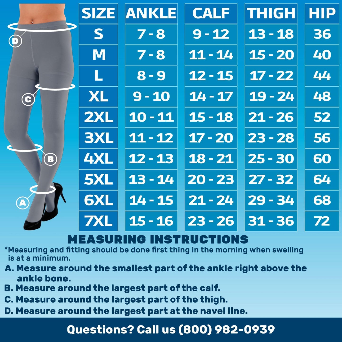 20-30mmHg Opaque Compression Pantyhose for Women - A204