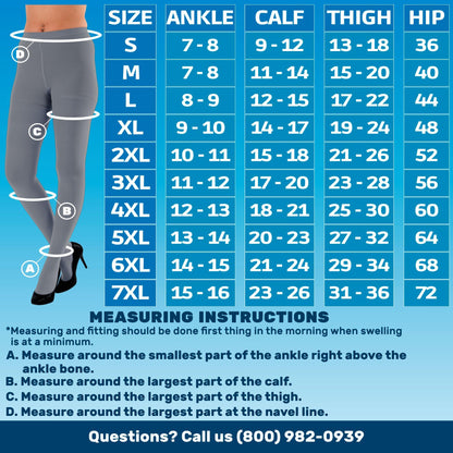 20-30mmHg Opaque Compression Pantyhose for Women - A204