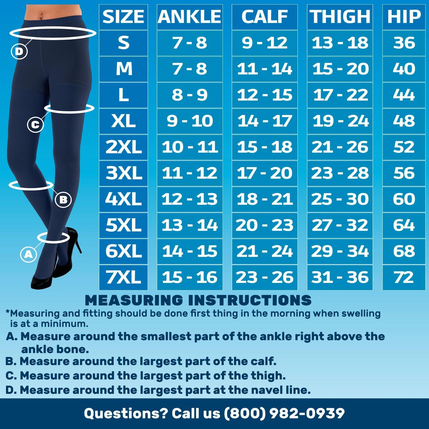 20-30mmHg Opaque Compression Pantyhose for Women - A204