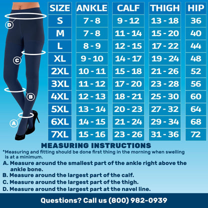 20-30mmHg Opaque Compression Pantyhose for Women - A204
