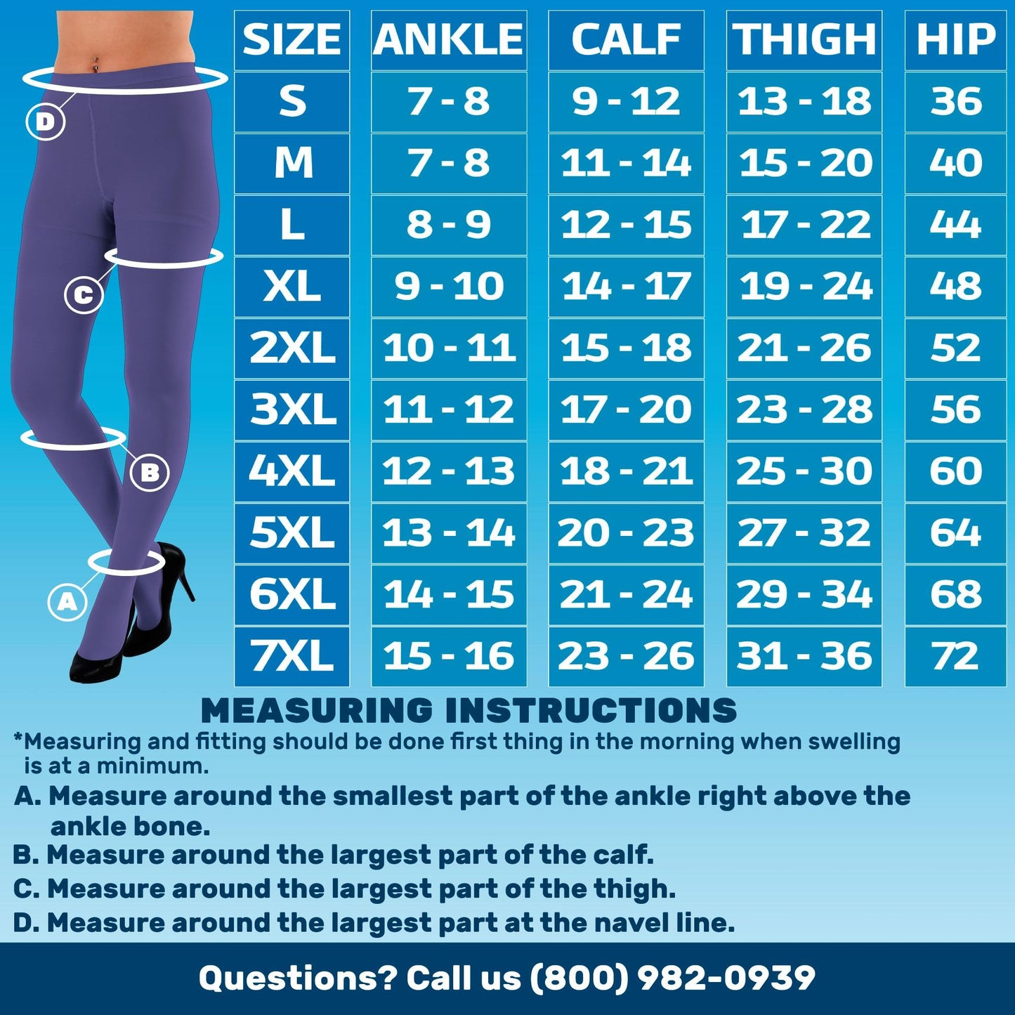 20-30mmHg Opaque Compression Pantyhose for Women - A204