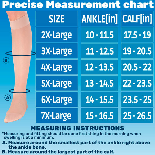 Made in USA - 20-30mmHg Sheer Compression Socks for Women - A205