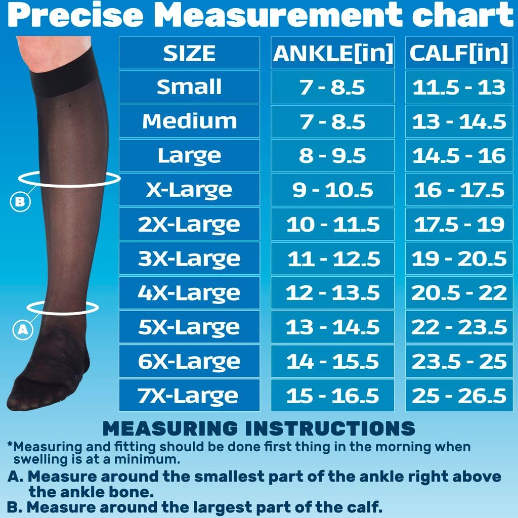 Made in USA - 20-30mmHg Sheer Compression Socks for Women - A205