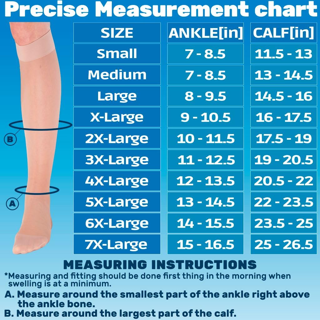 Made in USA - 20-30mmHg Sheer Compression Socks for Women - A205