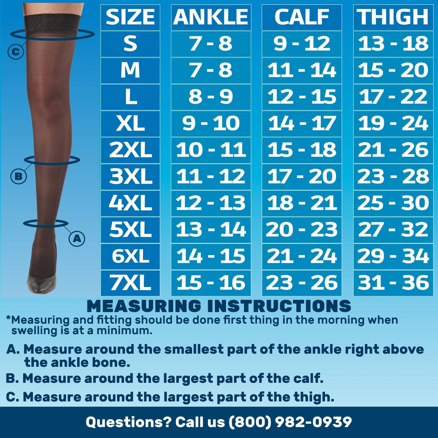 Sheer Lace Thigh High Compression Dress Stockings 20-30mmHg - Firm Support, Closed Toe, Stylish Relief for Swelling, Made in USA, A206