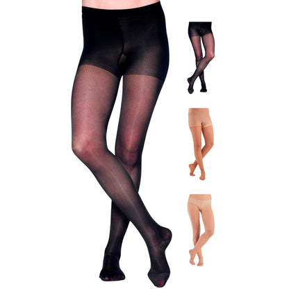Made in USA - 20-30mmHg Sheer Compression Pantyhose for Women - A207