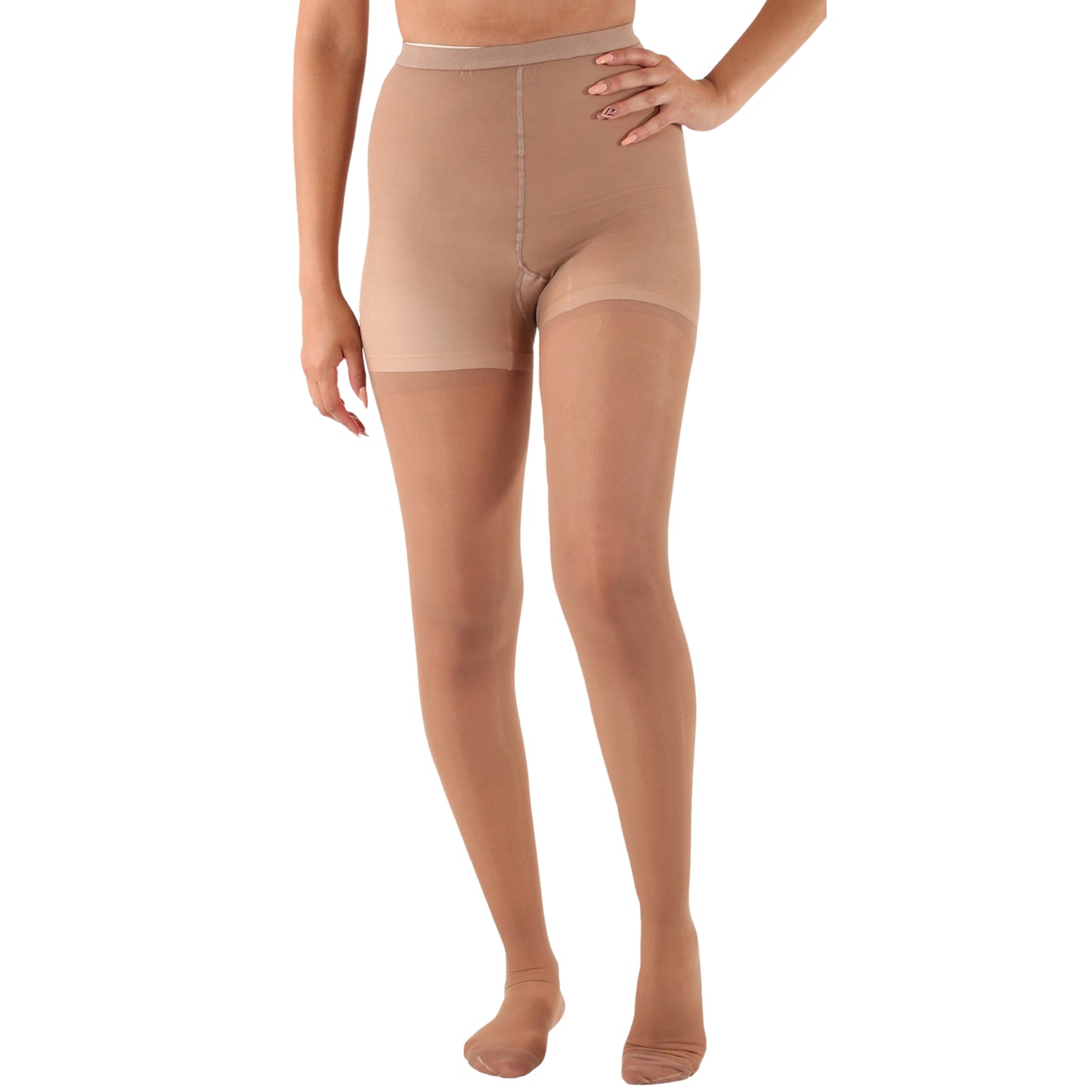 Made in USA - 20-30mmHg Sheer Compression Pantyhose for Women - A207