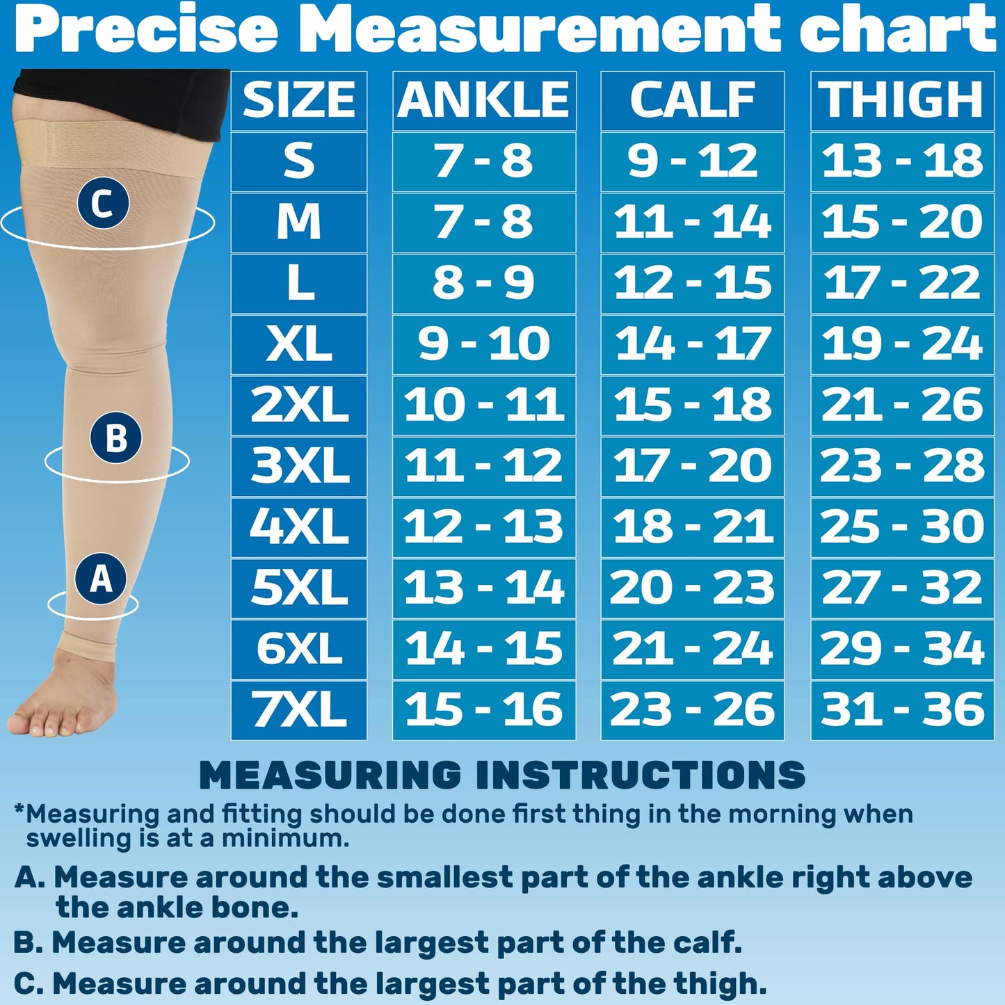 Womens Compression Full Leg Sleeve 20-30mmHg - A209W