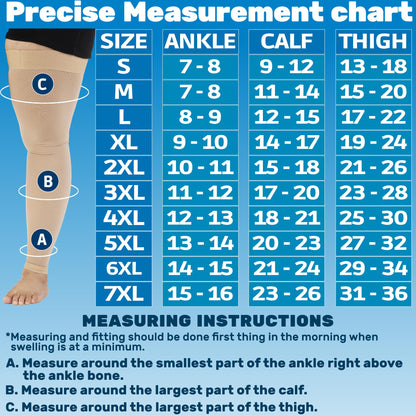 Womens Compression Full Leg Sleeve 20-30mmHg - A209W