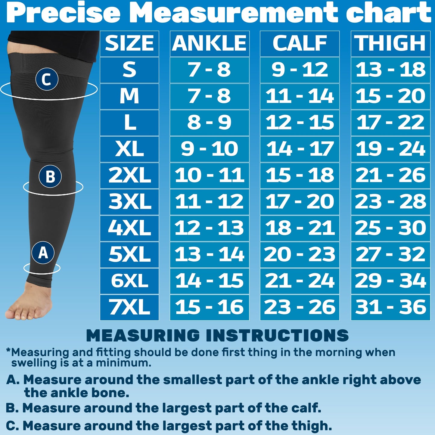 Womens Compression Full Leg Sleeve 20-30mmHg - A209W