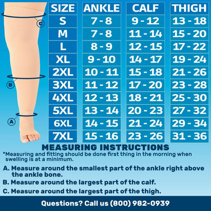 20-30mmHg Open Toe Mens Compression Thigh Highs - A213M