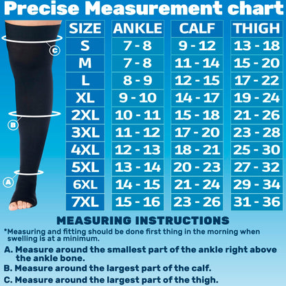 20-30mmHg Open Toe Mens Compression Thigh Highs - A213M