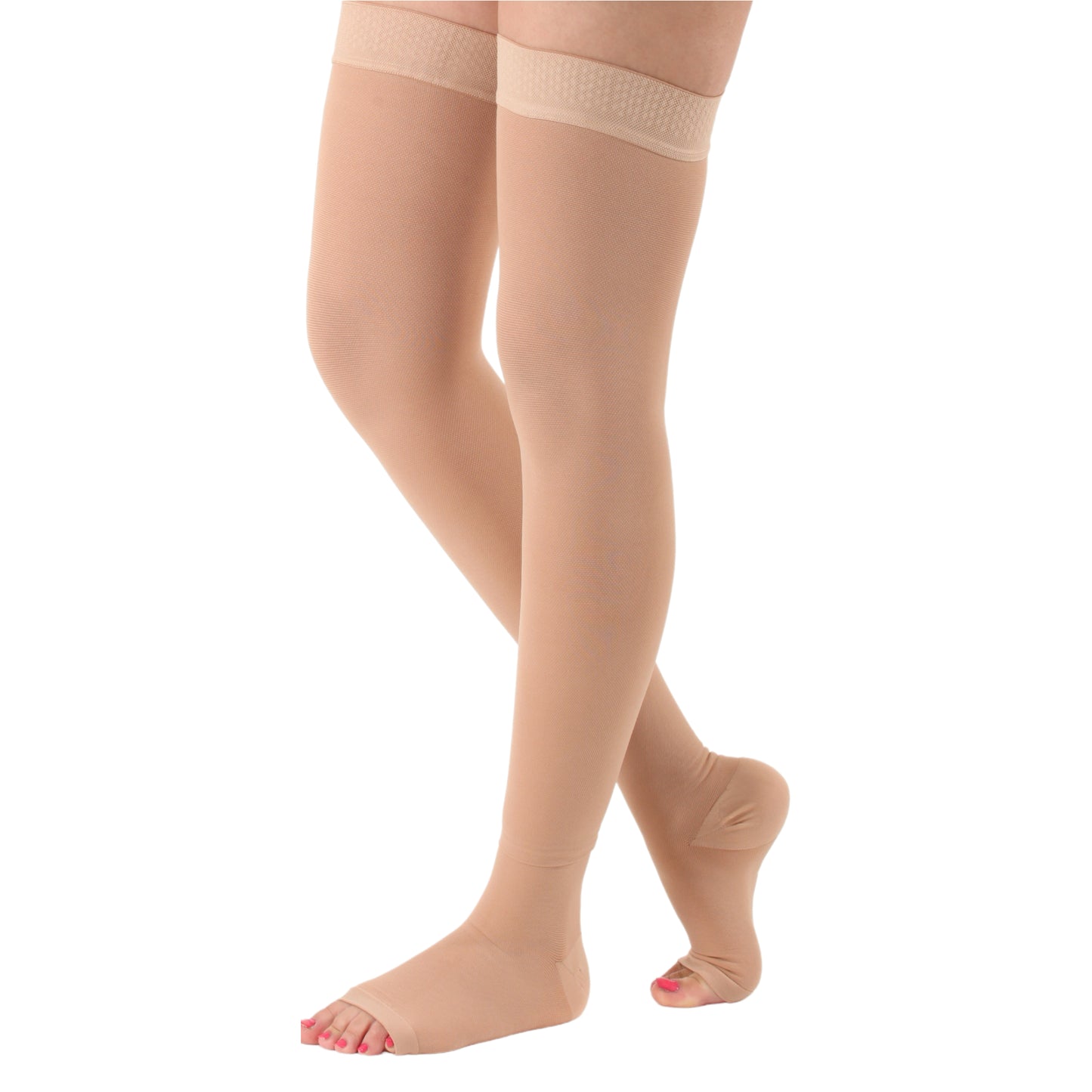 20-30mmHg Open Toe Womens Compression Thigh Highs - A213W