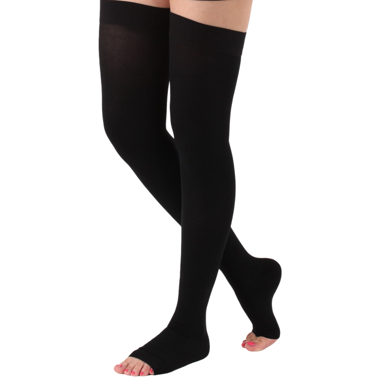 20-30mmHg Open Toe Womens Compression Thigh Highs - A213W