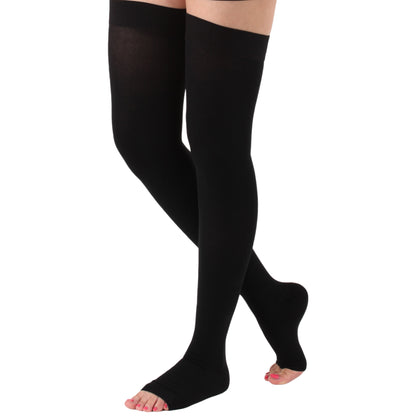 20-30mmHg Open Toe Womens Compression Thigh Highs - A213W