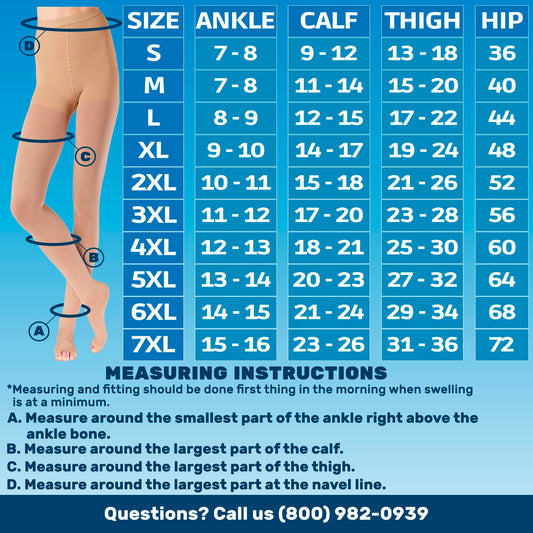 20-30mmHg Open Toe Compression Pantyhose for Women - A214