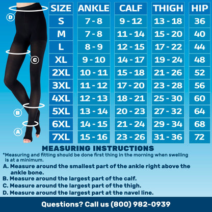 20-30mmHg Open Toe Compression Pantyhose for Women - A214