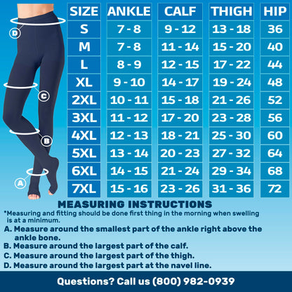 20-30mmHg Open Toe Compression Pantyhose for Women - A214