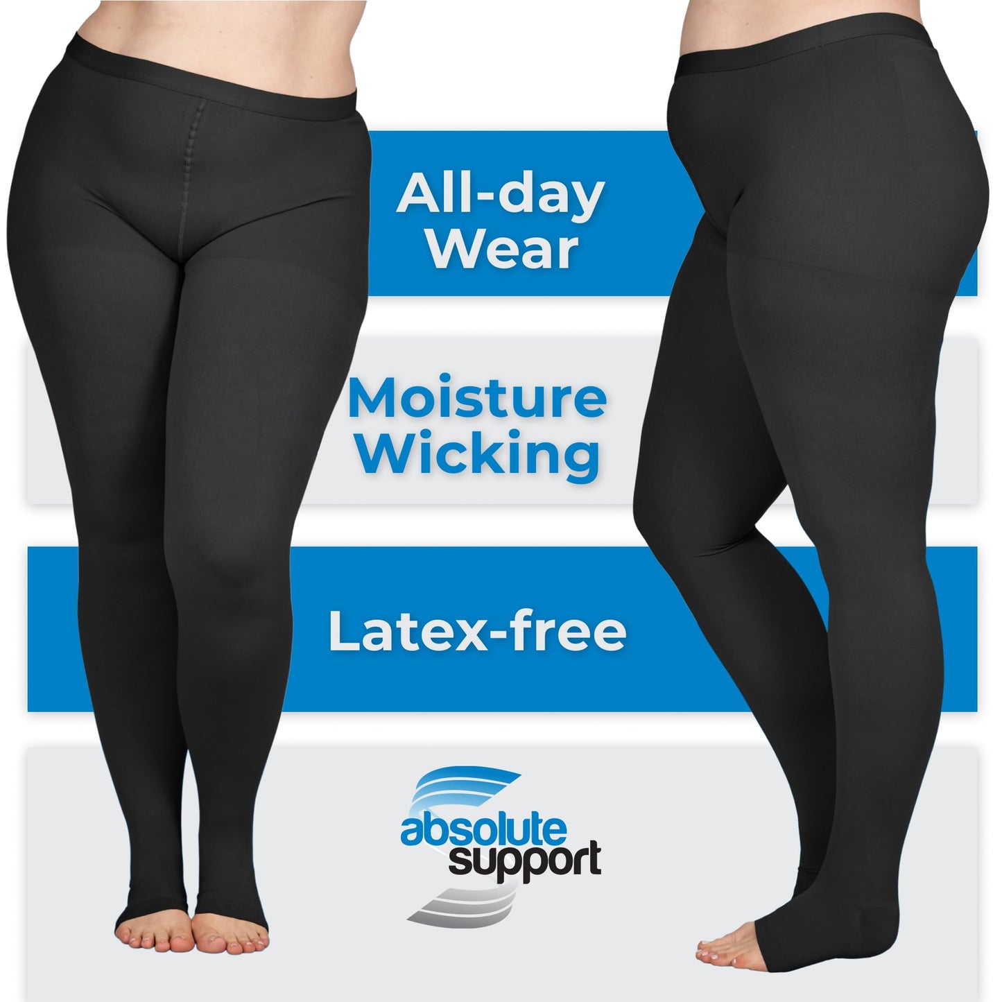 Absolute Support Women’s 20–30mmHg Compression Pantyhose, Full Length – Circulation, Varicose Veins & Swelling Relief, A214VV