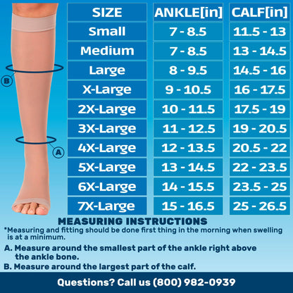 Made in USA - 20-30mmHg Open Toe Sheer Compression Socks for Women - A215