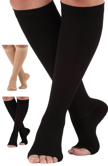 Made in USA - Open Toe Mens Compression Socks 30-40 mmHg - A311M