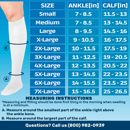 Made in USA - Womens Anti-Embolism Compression Socks 18 mmHg - A401W