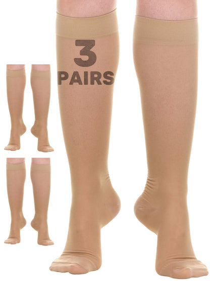 20-30mmHg Petite Sheer Short Length Compression Socks for Women 3 Pairs - A406