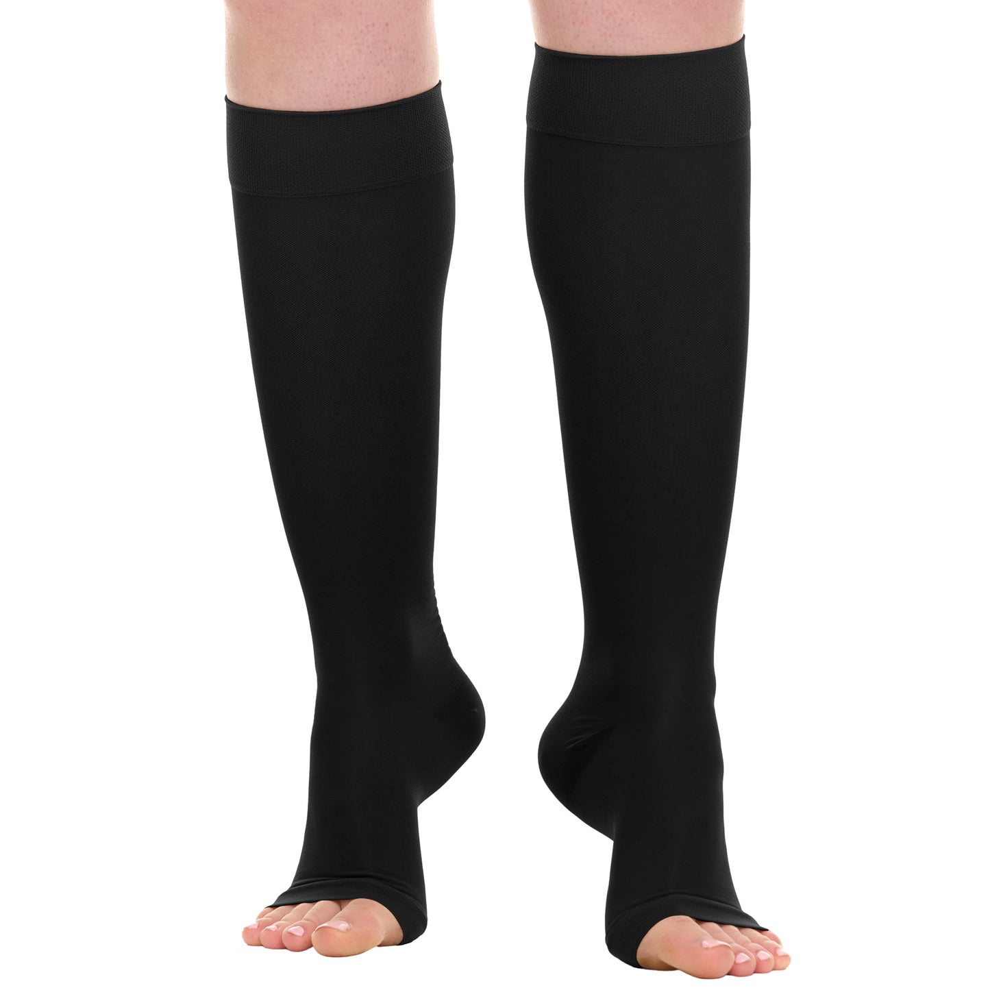 15-20mmHg Open Toe Sheer Compression Socks for Women - A413
