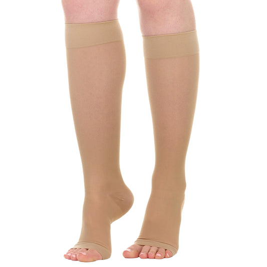 20-30mmHg Open Toe Sheer Compression Socks for Women - A416