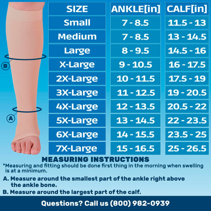 20-30mmHg Open Toe Sheer Compression Socks for Women - A416