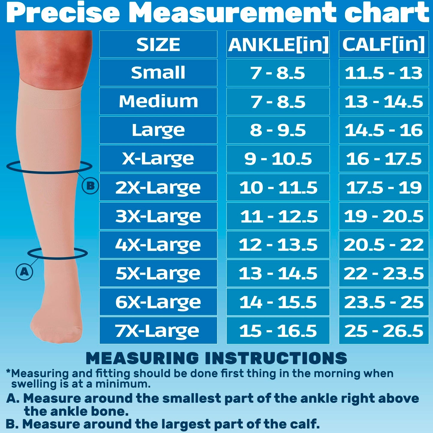 Absolute Support Unisex 20–30mmHg Firm Graduated Compression Socks, Knee High, 3-Pack – Medical Support, Varicose Veins & Swelling Relief