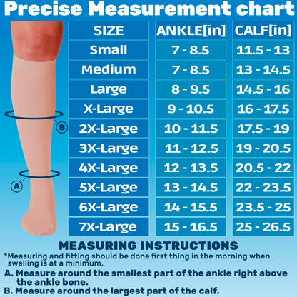 Absolute Support Unisex 20–30mmHg Firm Graduated Compression Socks, Knee High, 3-Pack – Medical Support, Varicose Veins & Swelling Relief