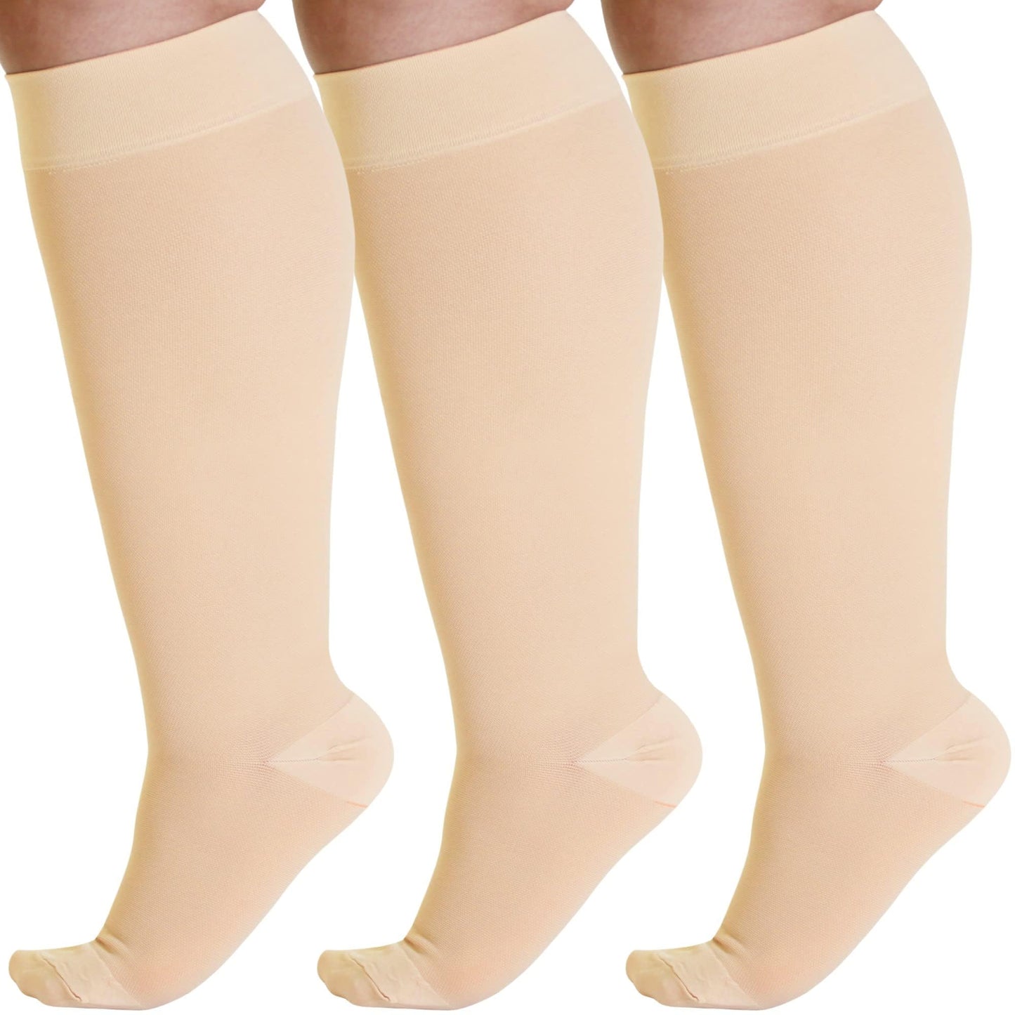 Absolute Support Unisex 20–30mmHg Firm Graduated Compression Socks, Knee High, 3-Pack – Medical Support, Varicose Veins & Swelling Relief