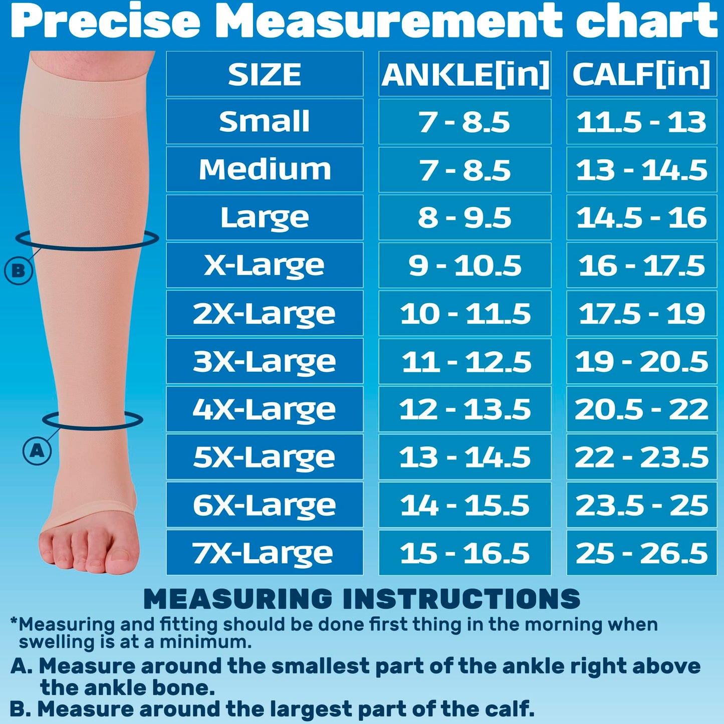 Open Toe Mens Compression Socks 20-30mmHg - A511M