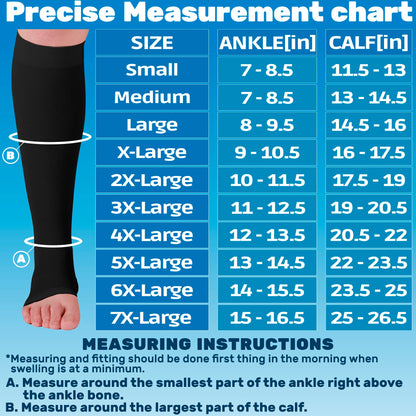 Open Toe Mens Compression Socks 20-30mmHg - A511M